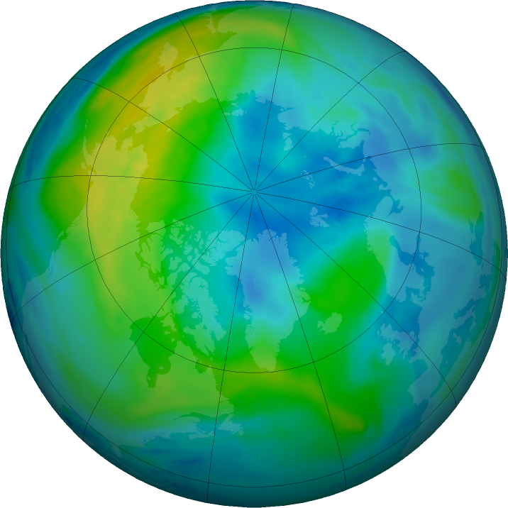 Arctic ozone map for 16 October 2017